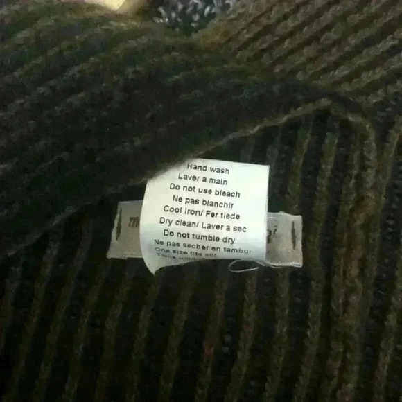 Maria Paola Calugi Italy Pinstripe Knit Wrap Wool Button Accent  Brown Black OS - Picture 9 of 10